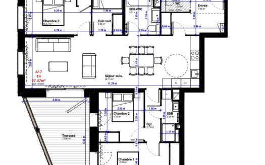 Appartement 4 pièces de 97.48m²  à L alpe d huez