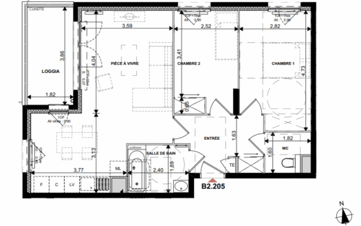 Appartement 3 pièces de 64m²  à Roussillon