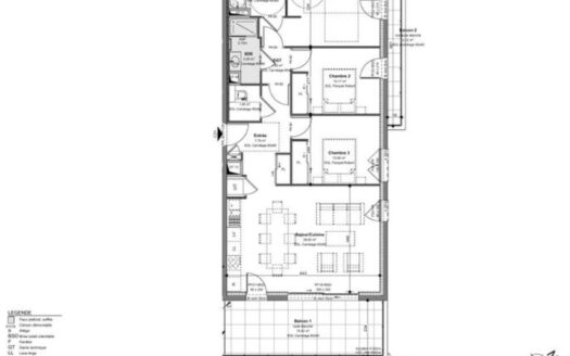 Appartement 4 pièces de 83.22m²  à Charbonnières-les-Bains