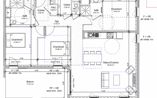 Appartement 4 pièces de 97m²  à Vif